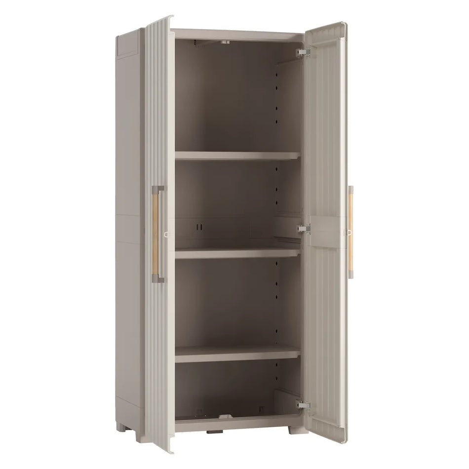 Groove opbevaringsskab udendørs 180cm, Beige