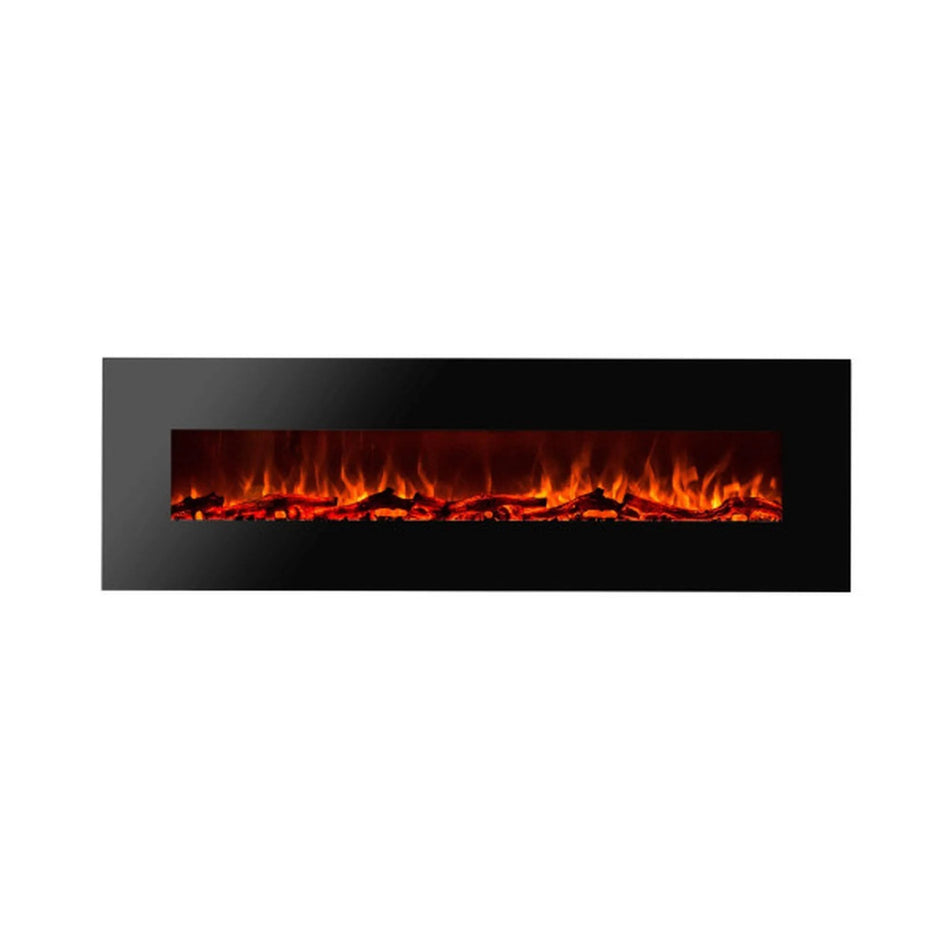 Væghængt Elektrisk Pejs, Art Flame, Elit, Sort, Metal, Med Blæser, 3D Brændeindsats, 1,5 kW, 1822x550x140 mm