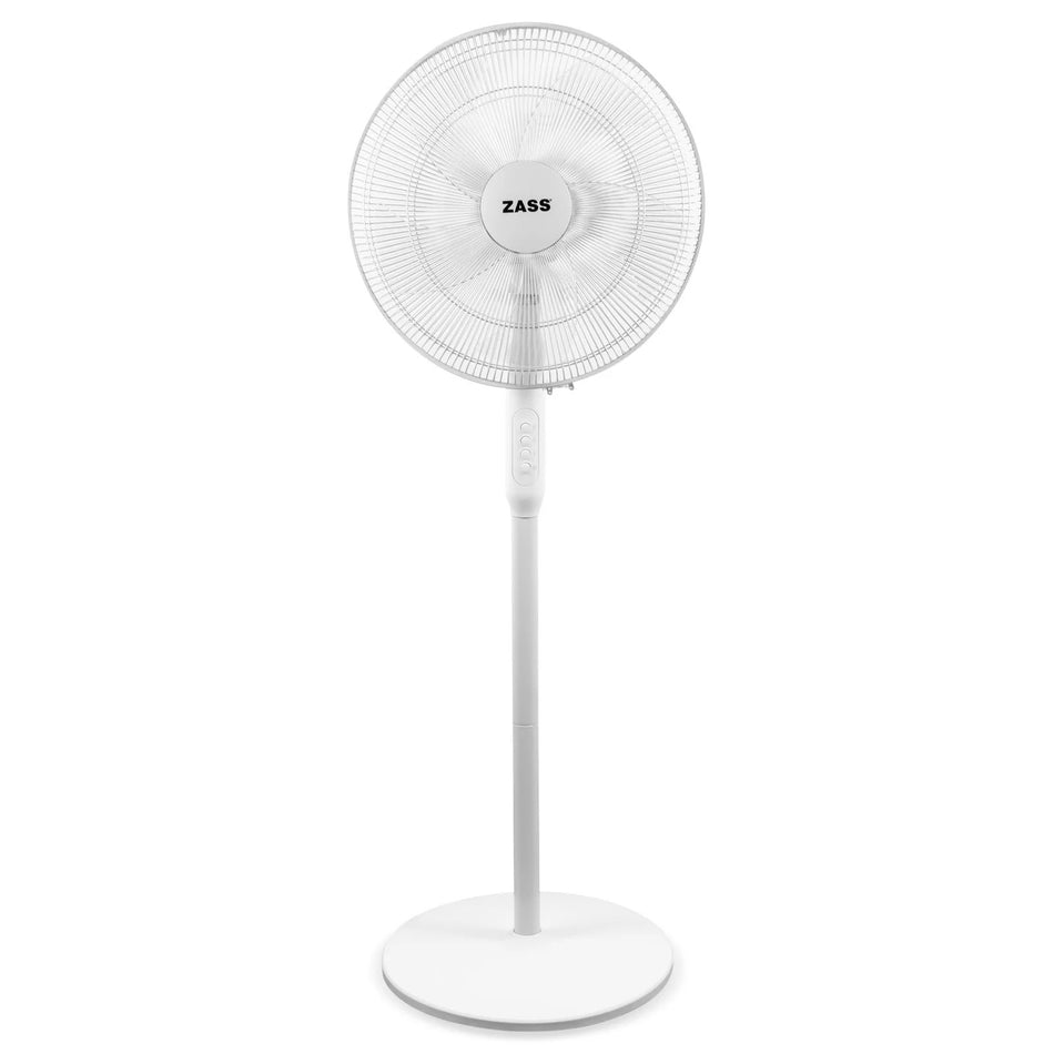 Zass ZFA 1607 Gulvventilator 55 W, 3 Hastigheder, D41 cm, Hvid