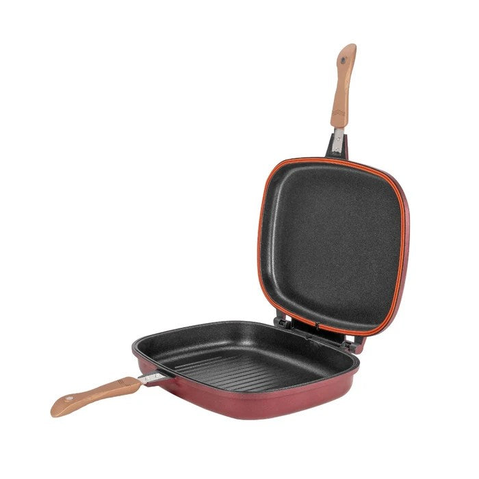 Neoklein Cherry dobbelt grillpande i aluminium, Rød, 36 cm