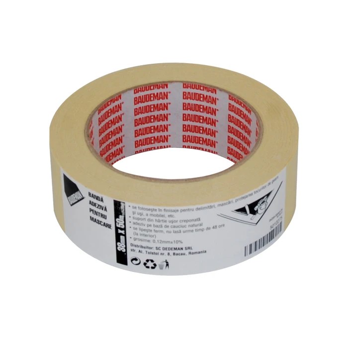 Malertape Baudeman 4359 - 43, Hvid, Indvendig, 38 mm