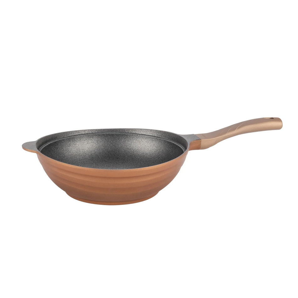 Wokpande Neoklein Wok30, Støbt aluminium og non-stick belægning, 28 cm, guld