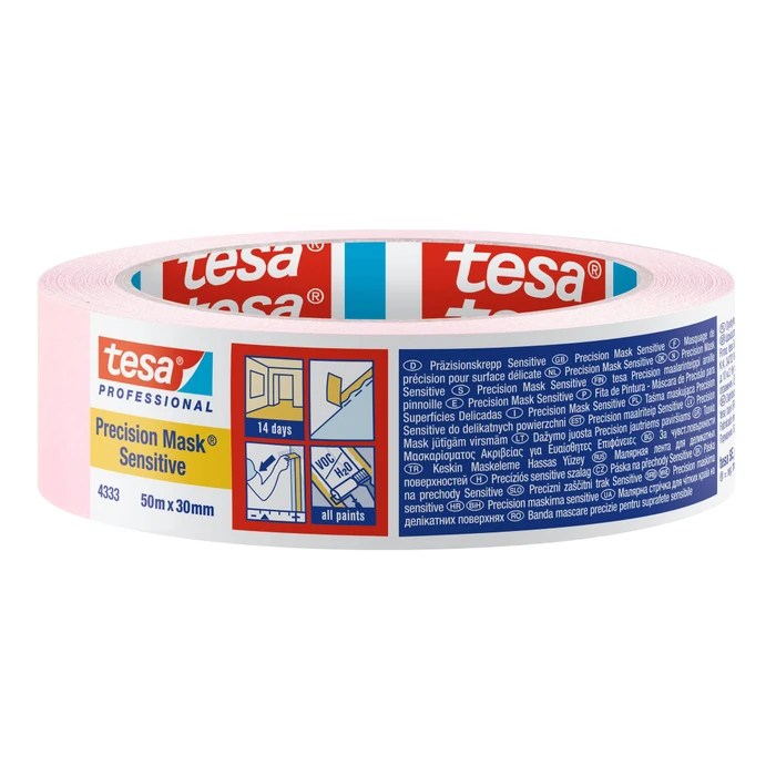 Malertape tesa 4333, Pink, Indvendig, Sensitive overflader, 30 mm