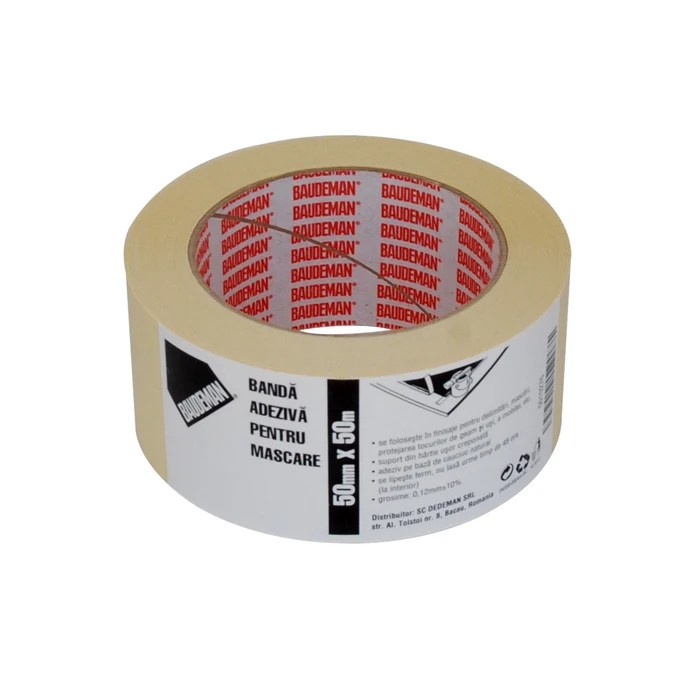 Malertape Baudeman 4359 - 44, Hvid, Indvendig, 50 mm