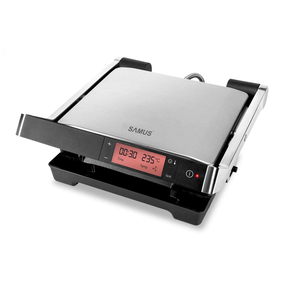 Elektrisk Paninigrill, 2000W, Non-stick, Digitalt display, Optøning