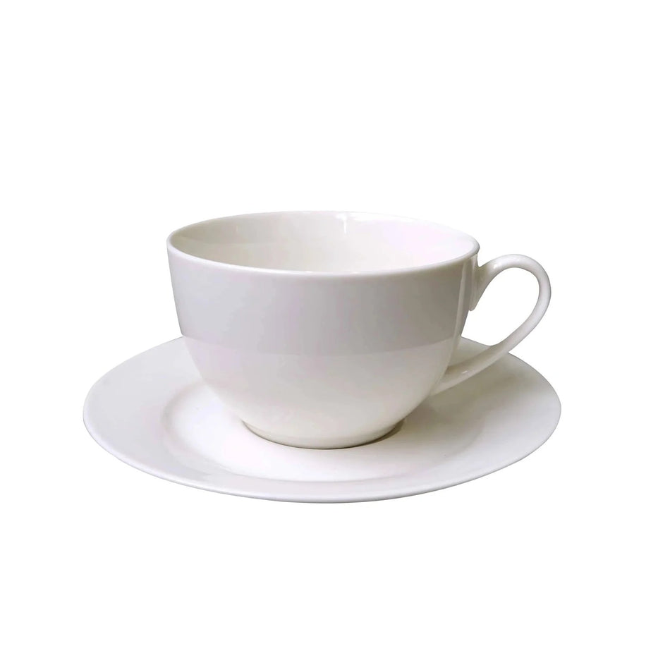 Kaffekop og underkop 3CUS220A i porcelæn, Hvid, 220 ml