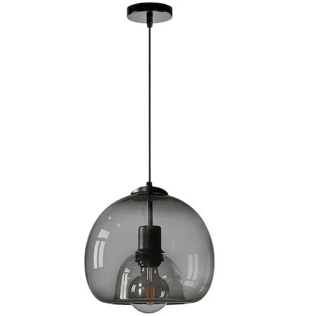 Loftlampe, 1 lyskilde E27 60W, Metal og glas