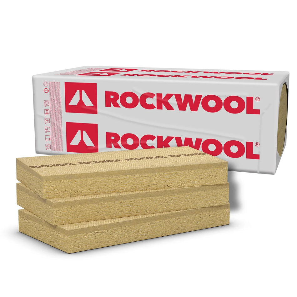 Isoleringsplader, Rockwool Frontrock Casa, 1200x600x100 mm basaltisk mineraluld til facader