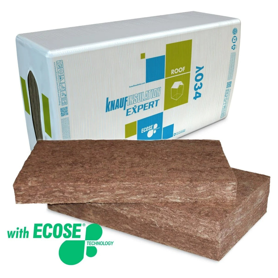 Isoleringsplader, Knauf Insulation Expert LRB 034, 1200x600x100 mm, 4,32 m² mineraluld i glasfiber