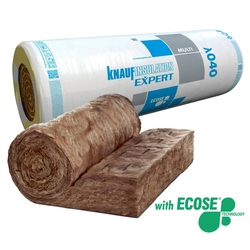 Isoleringsrulle, Knauf Insulation Expert LMR 040, 2 x 6000x1200x50 mm mineraluld i glasfiber