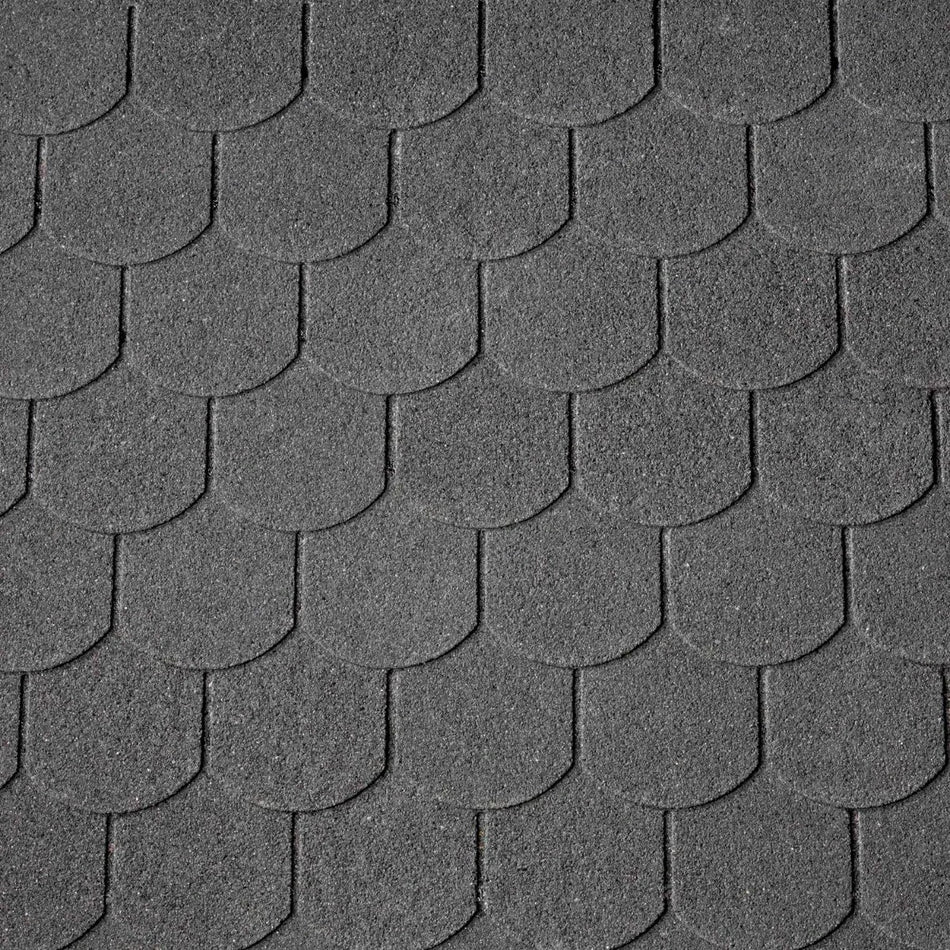 Bituminøse Shingles Tagpap, Onduline Bardoline, Halvrund, 3 m²/pakke, 21 stk, Grå