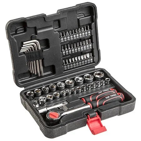 Værktøjssæt 1/4"-3/8", Top Tools 38D515, 63 stk.