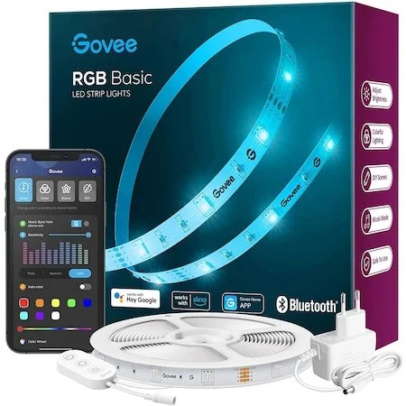 Bande LED RGB Govee H615A, musiksynkronisering, farvet lys, 5m