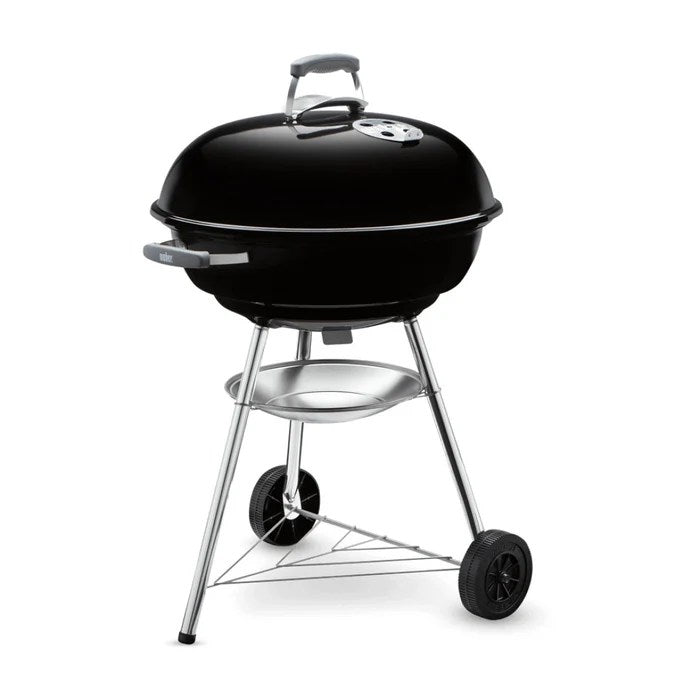 Havegrill, med kul, Weber Compact Kedel, aftagelig, stål, med rejsehjul, D 57 cm