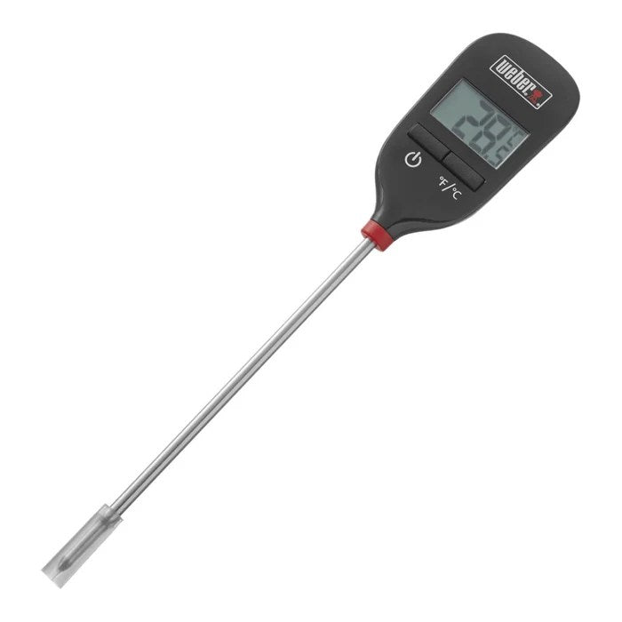 Weber digitalt termometer, med hurtig aflæsning, plast + rustfrit stål, sort, 20,5 x 3,3 x 0,8 cm