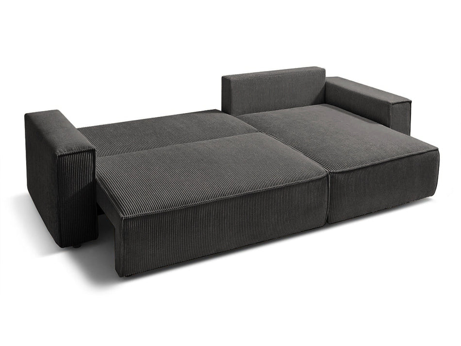 Sovesofa med opbevaring, Udskiftelig chaiselong, 275x145x85 cm, Antrasitgrå