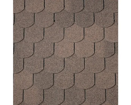 Bituminøs Shingles Tagpap, IKO, Halvrund, 3 m²/pakke, 21 stk, Brun