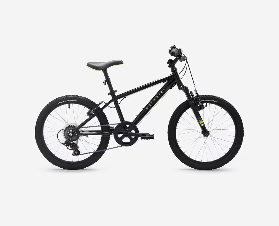 Mountainbike cykel fra Rockrider Explore 500 20″ til børn 6-9 år, 120-135 cm, Sort