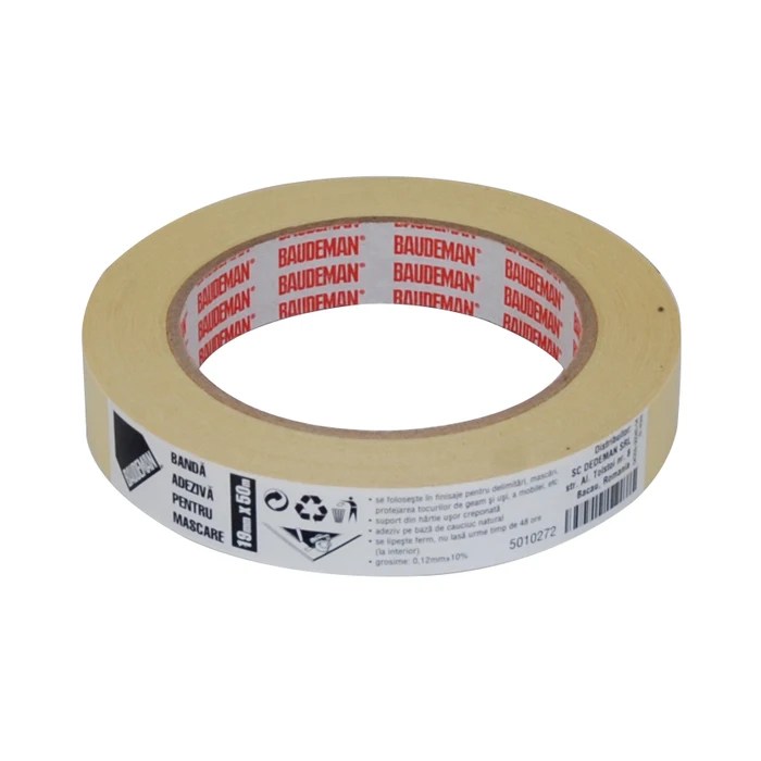 Malertape Baudeman 4359 - 40, Hvid, Indvendig, 19 mm