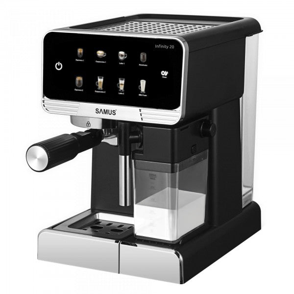 Espressomaskine med mælkeskummer, Kopvarmer, 1350W, 1,8 L, Touch