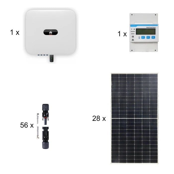 Fotovoltaisk system 15kW, trefaset, med 28 Hoff monokrystallinske solcellepaneler, On Grid